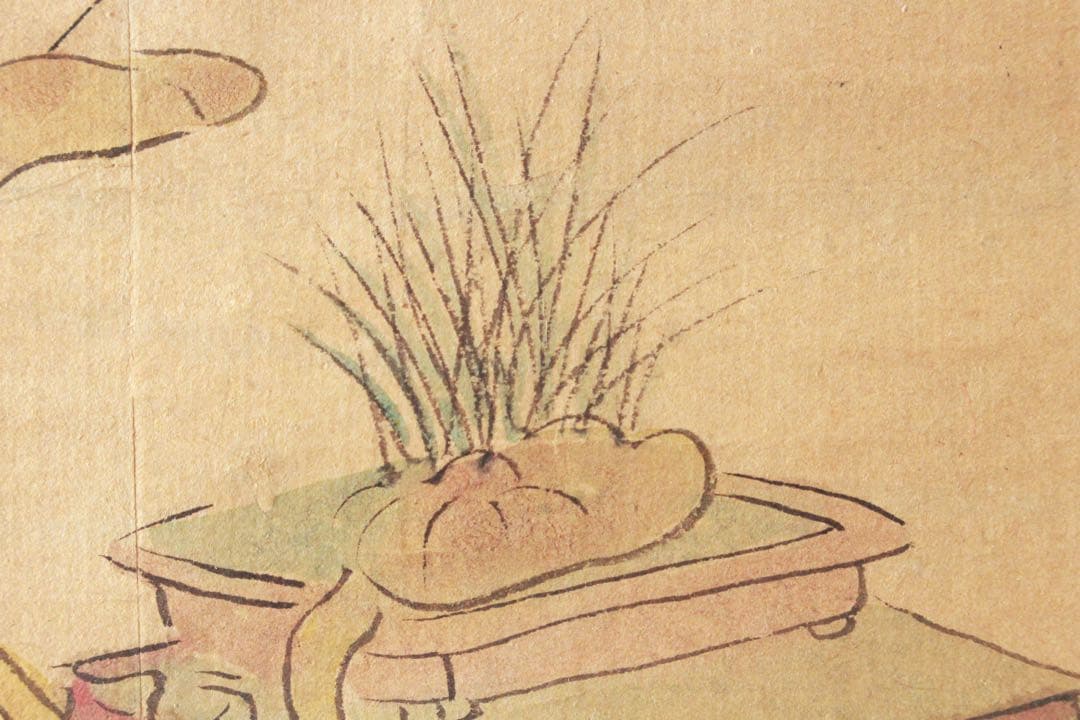 No4909 掛軸　田能村竹田(田憲 銘)筆　霊芝図　肉筆紙本　日本画　送料無料