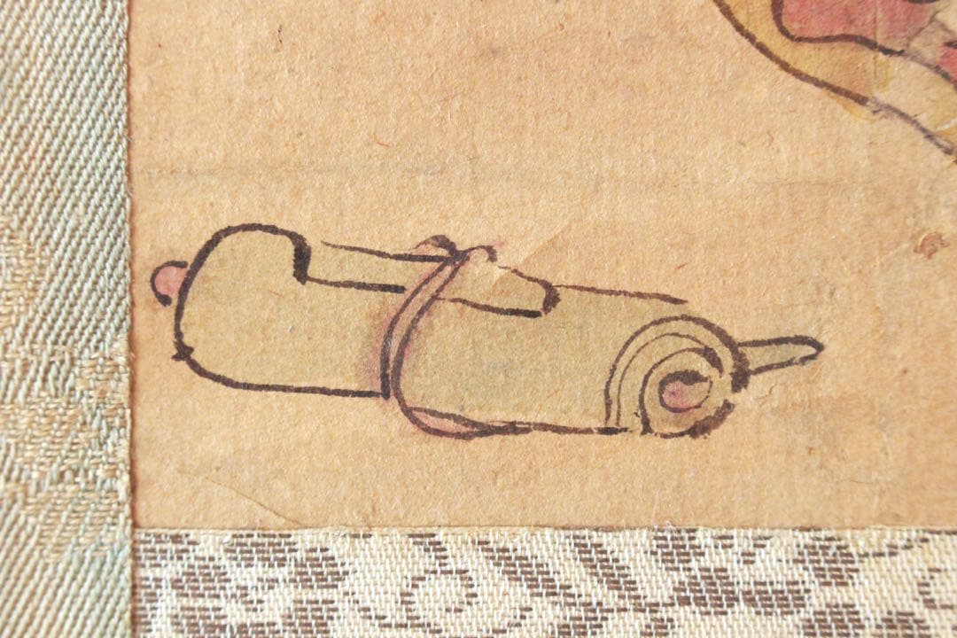 No4909 掛軸　田能村竹田(田憲 銘)筆　霊芝図　肉筆紙本　日本画　送料無料