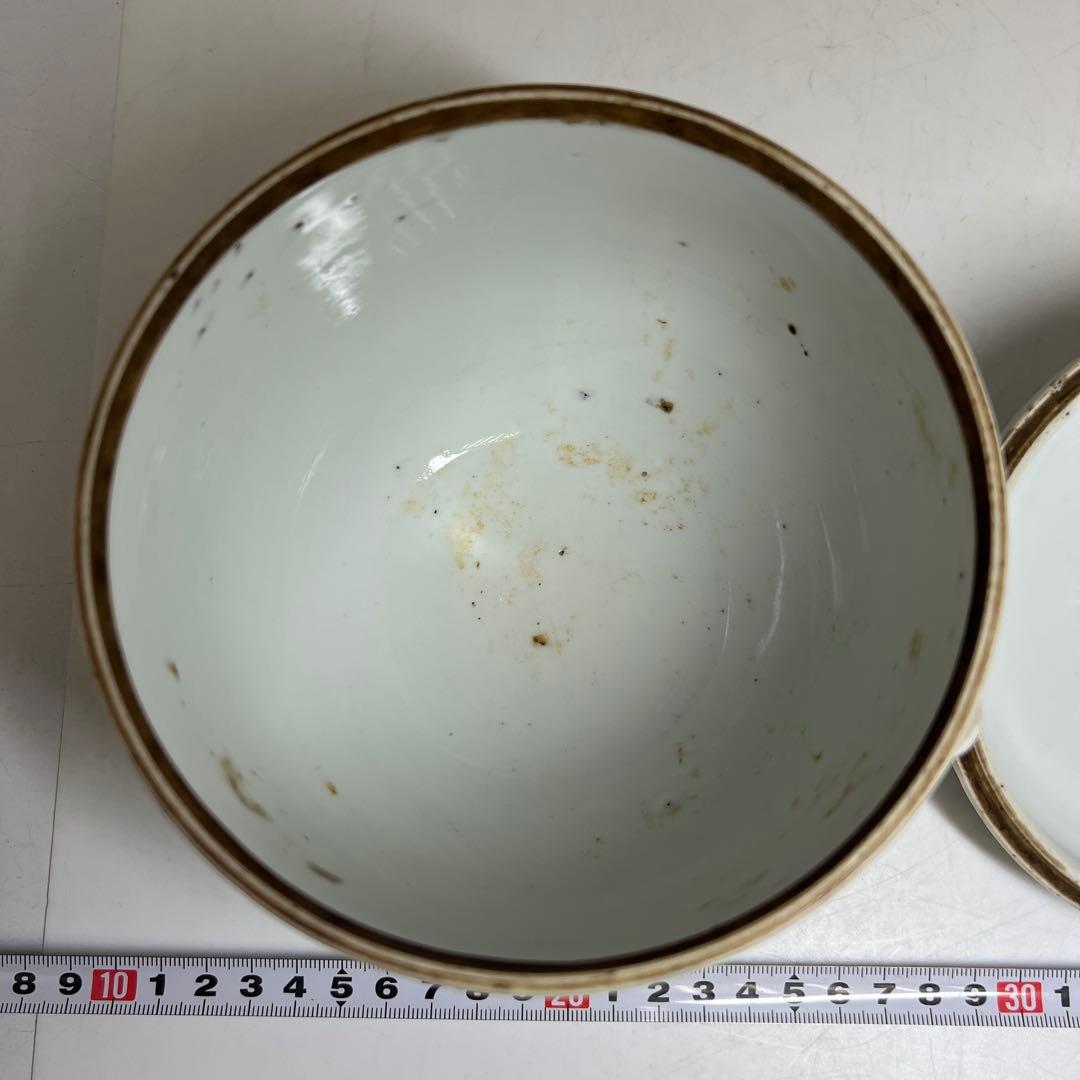 中国清時代　粉彩花蝶図水指　木箱付　高約15.5㎝　東Y8-0203☆2Fトコチ