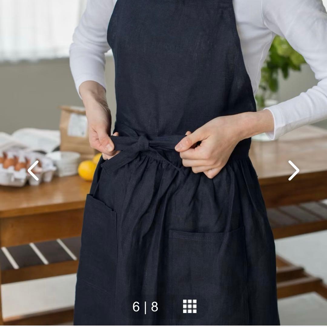北欧暮らしの道具店　リネンのエプロンワンピース　チェルシーピンク