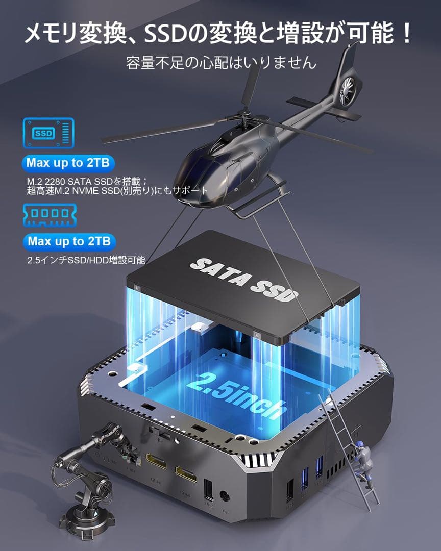 一点限り❣️ミニpc n100 高速動作　最大3.4GHz 4C4T 小型pc