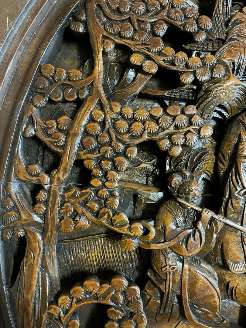 透かし彫り仕女円卓