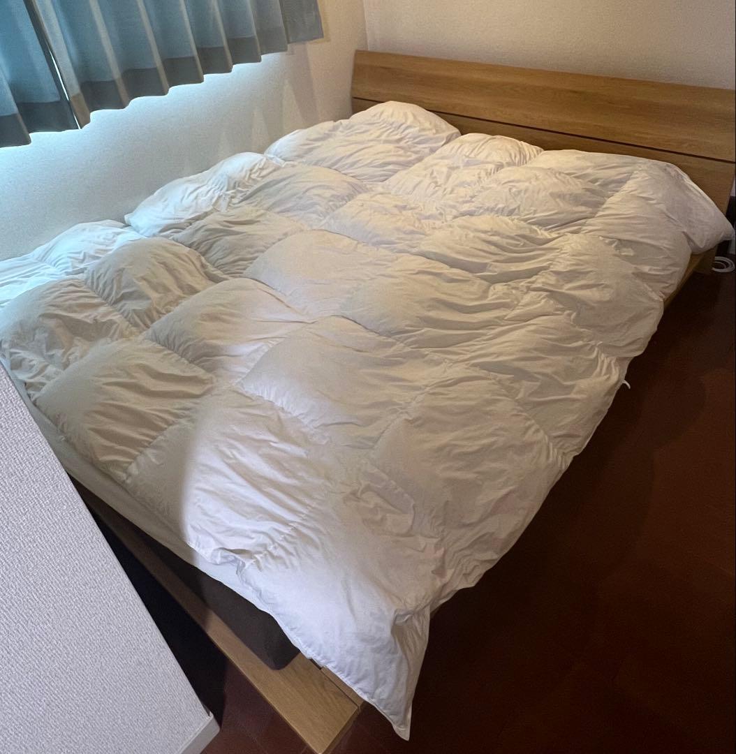 無印良品 ホワイト羽毛掛ふとん・軽量一層式/K