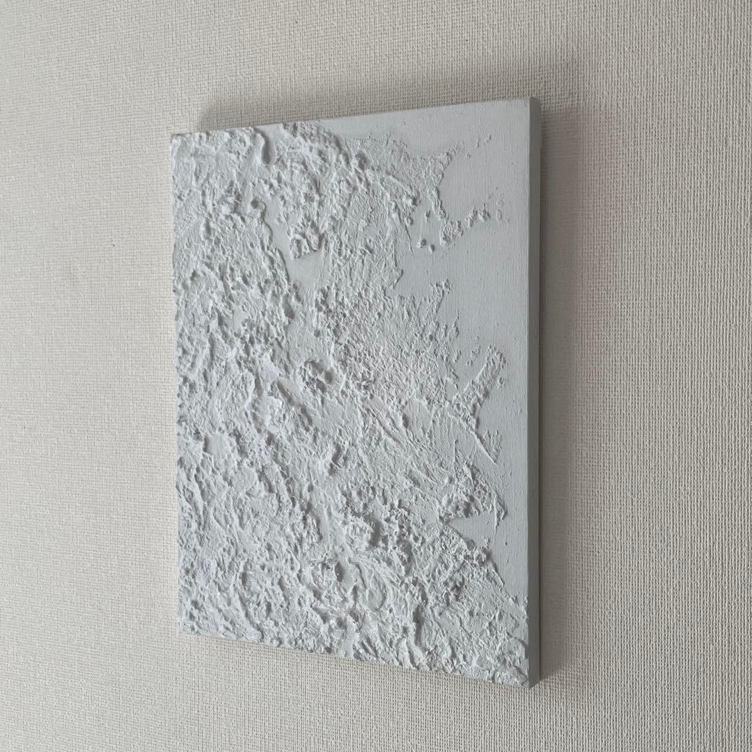 現代アート ライトグレー｜シンプル 北欧 モノトーン テクスチャーアート　パネル