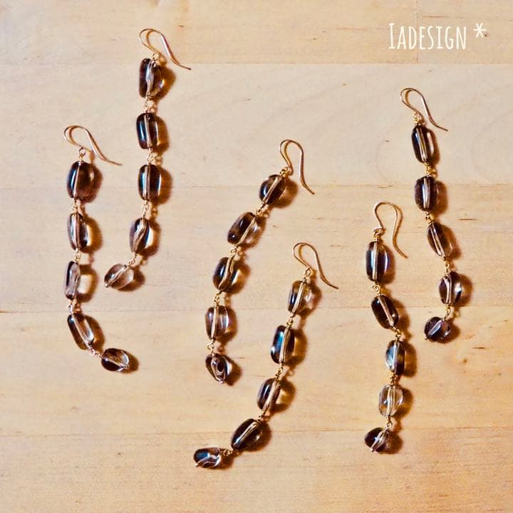 261★14kgfブルームーンストーンのドロップラインピアス