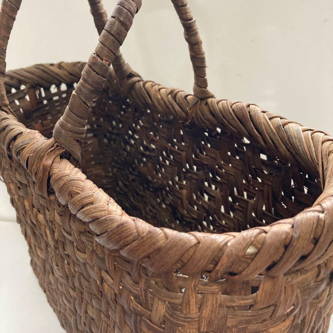 ①国産山葡萄　手作り　かごバッグ 国産　網代編み　山形県