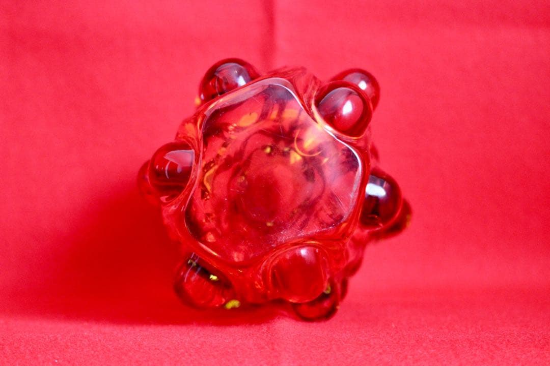 ガラスコレクション【花瓶　赤と黄のグラデーション】