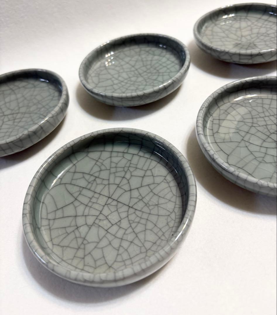 青螺 青磁 小皿 陶芸 貫入青磁 作家物 銘々皿 取皿