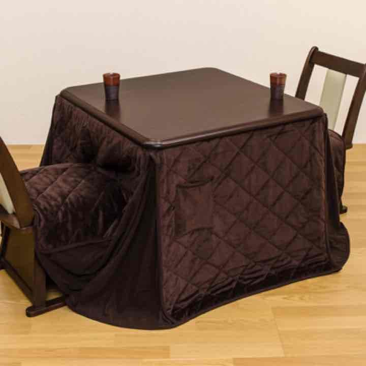 ダイニングコタツ　85×85　正方形　掛け布団セット　BR/NA
