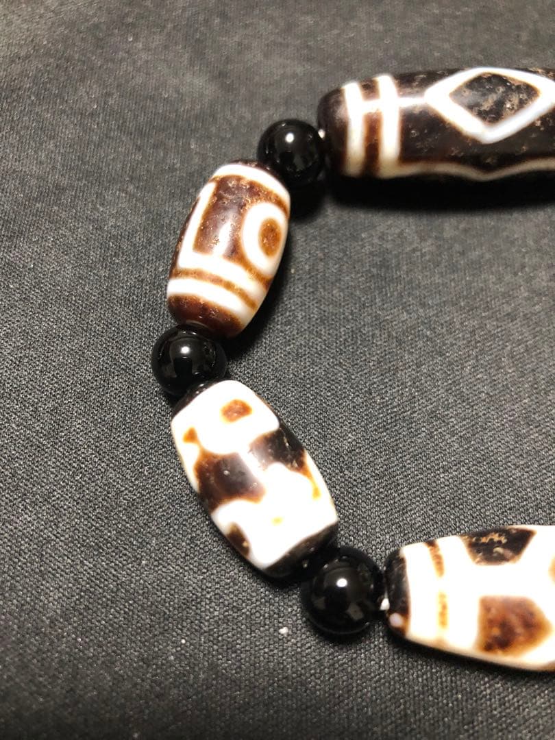 秘蔵台湾老天珠‼️西蔵老礦手工伝承老金剛三眼天珠ブレスレット