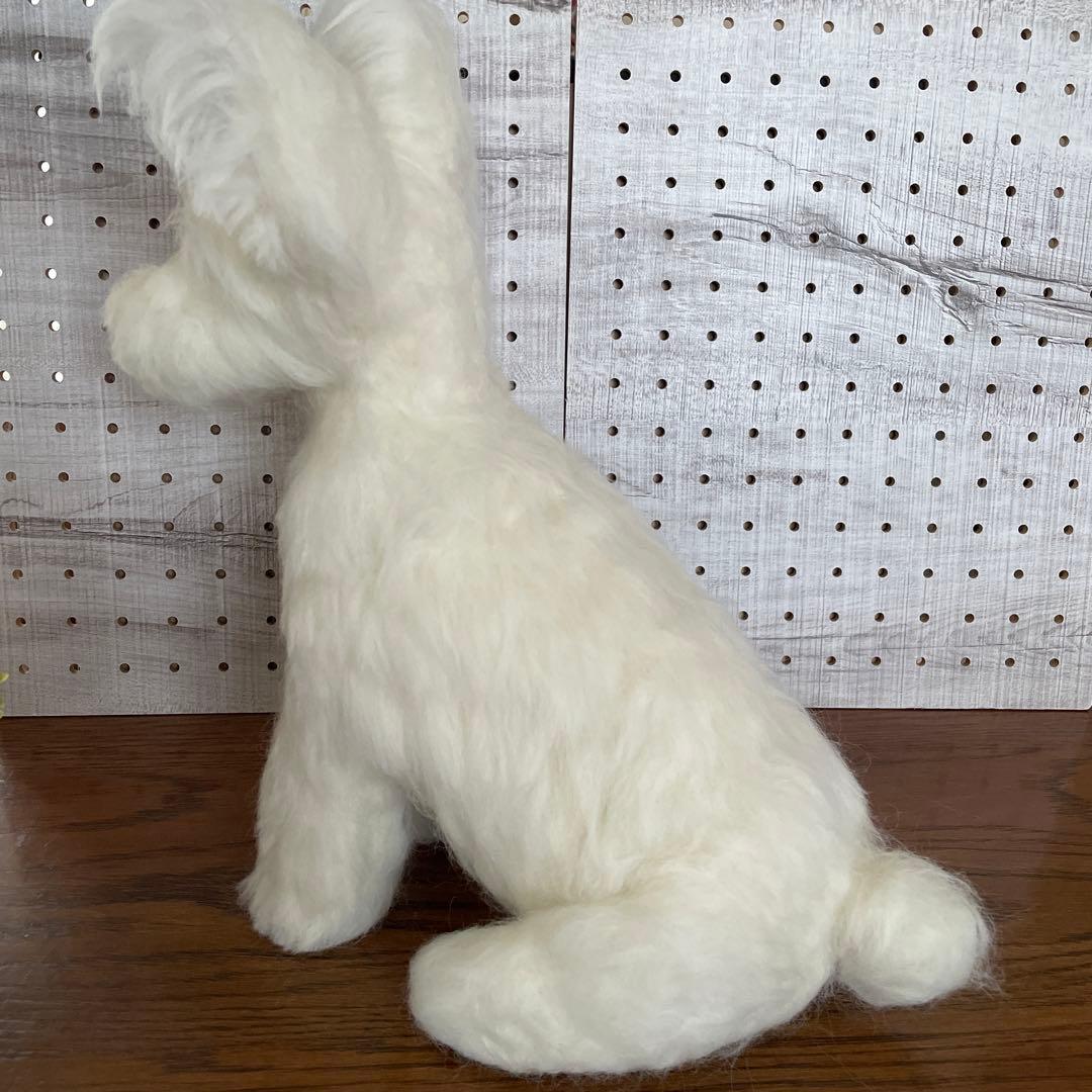 羊毛フェルト　ミニチュアシュナウザー　白シュナちゃん　Ｌサイズ