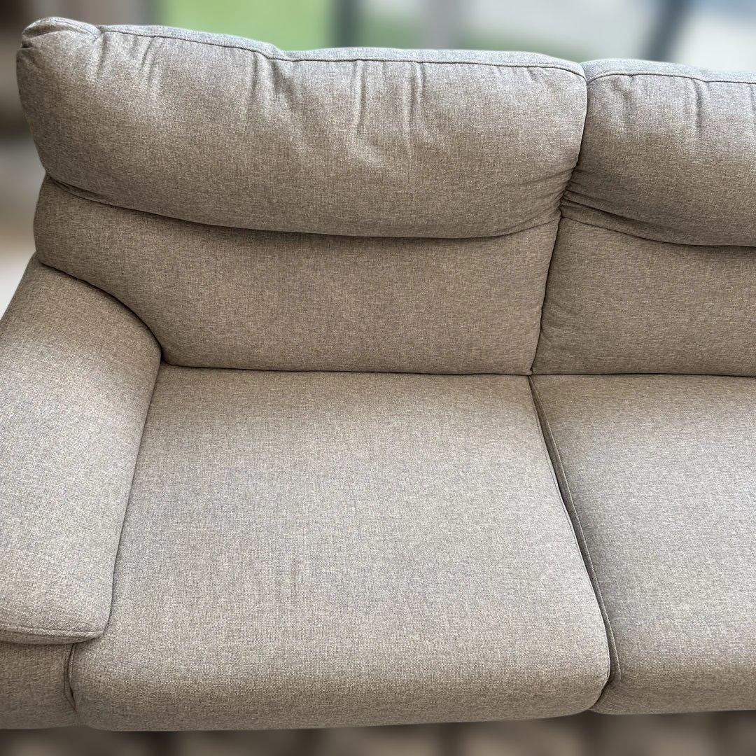 ニトリ　グレージュファブリック3人掛けソファ　ほぼ新品