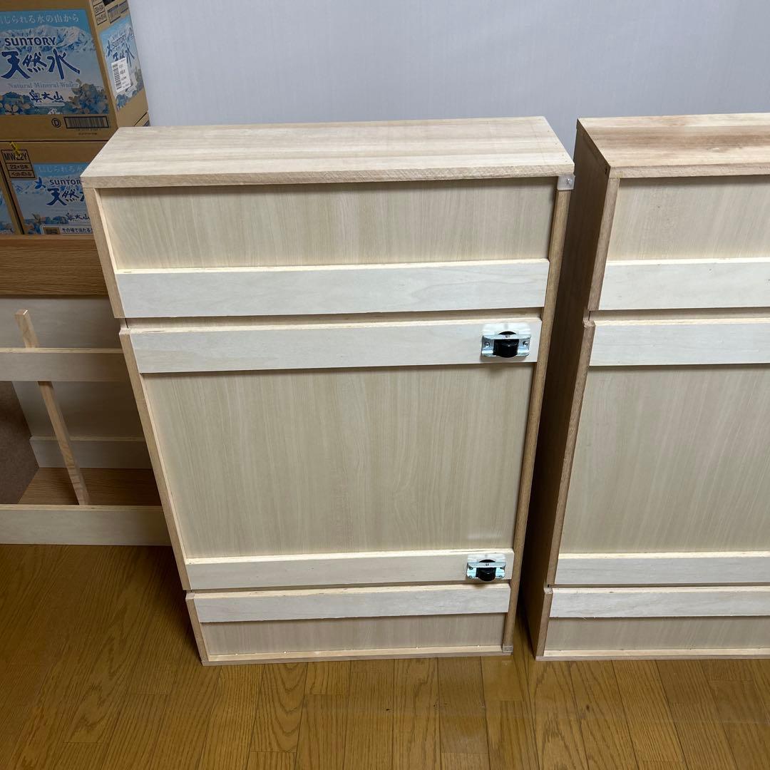 木製収納セミダブルベッドフレーム