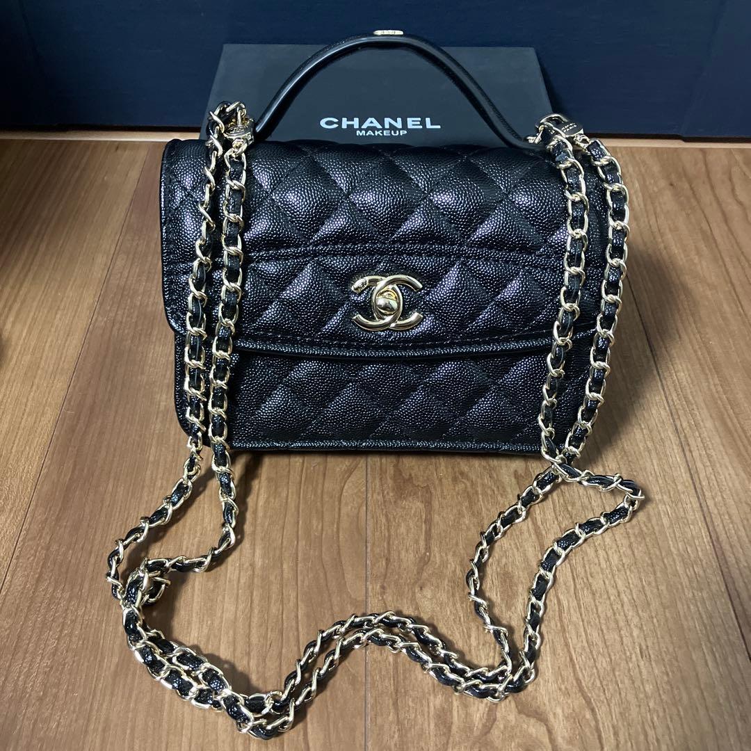 難あり CHANEL メイクアップチェーン3wayブラックバッグ