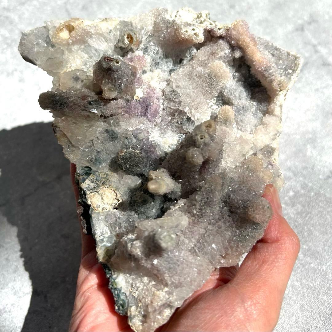 アメジスト　フラワーアメジスト　水晶共生　原石　異象水晶　ブラジル産