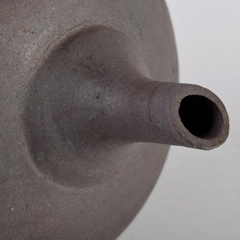 煎茶道具　笠間焼　黒田隆作　焼〆　横手急須　共箱　V　R9006