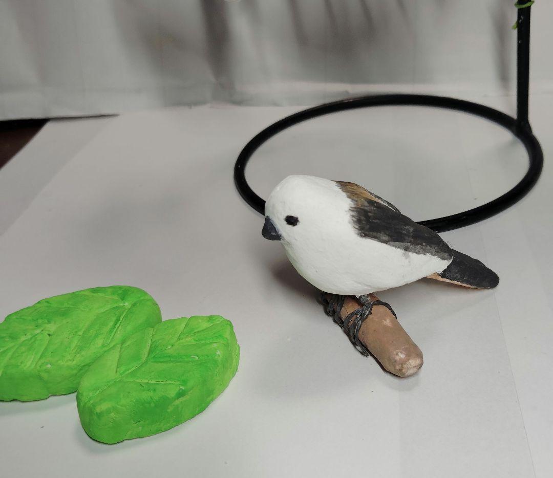 大特価　　シマエナガ 鳥かご　　　　 すずらんガラス花器