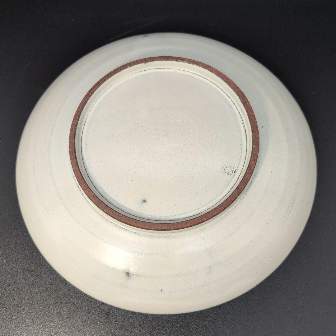 【新品未使用】青と白のスプラッシュ模様 プレート 丹波焼 大皿