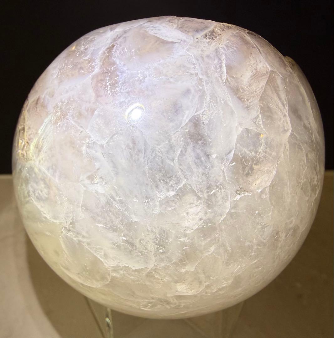 ルチル内包 アメジスト 笑口 スフィア 丸玉 約8cm 大玉 紫水晶 天然石