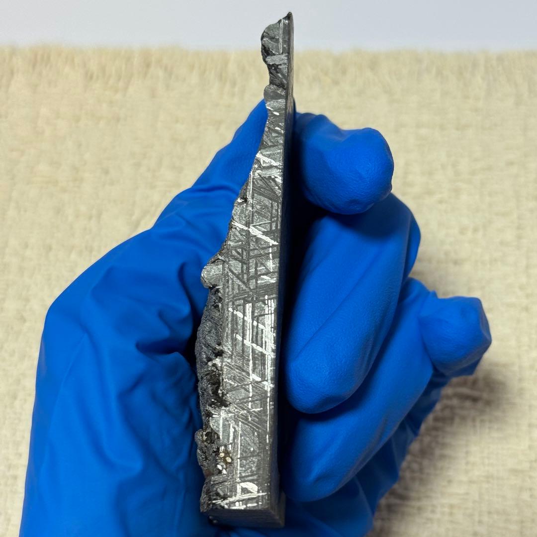 ムオニオナルスタ隕石 大粒トロイライト・外皮付 196.9g エンドカット