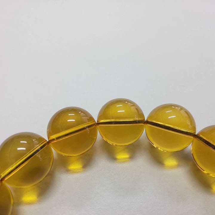 ミャンマー産 天然琥珀 ブルー バーマイトブレスレット 約9mm ゴールド
