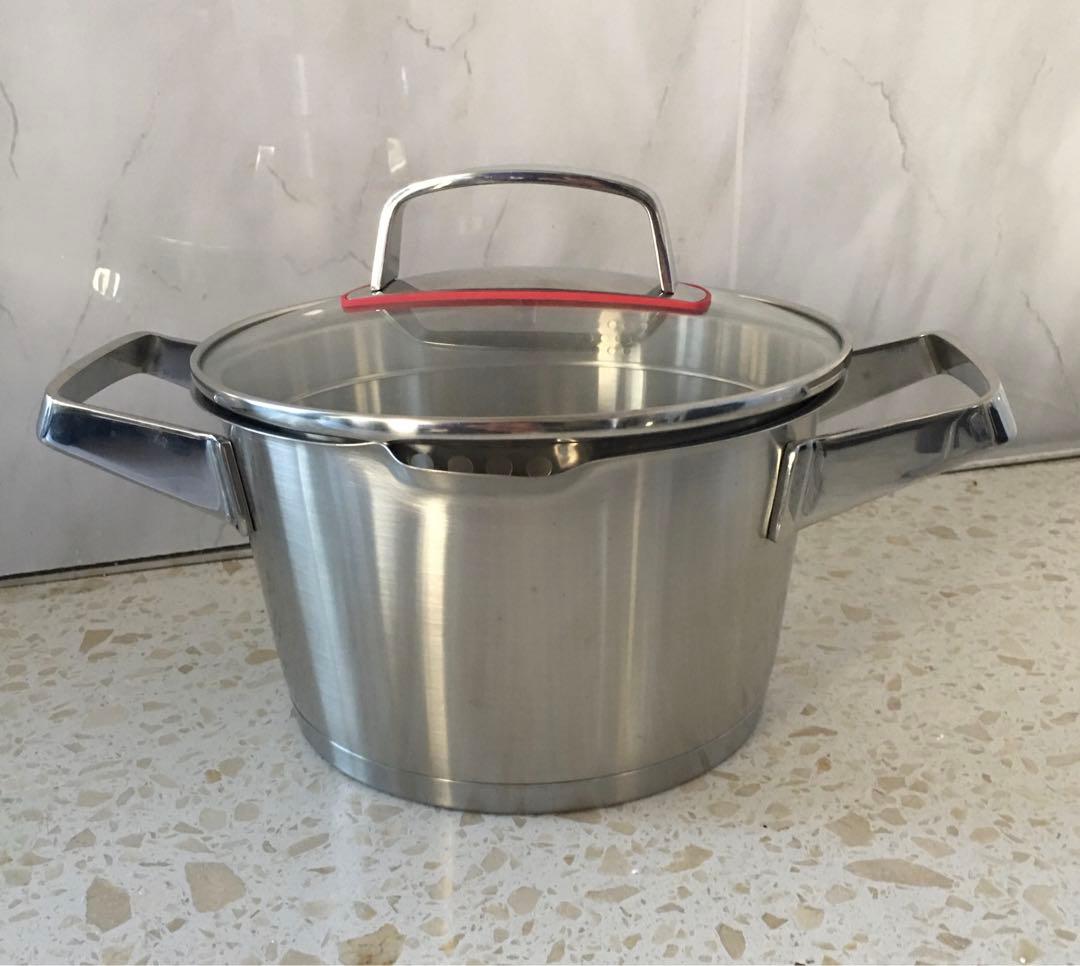 ステンレス厚底両手鍋　20cm