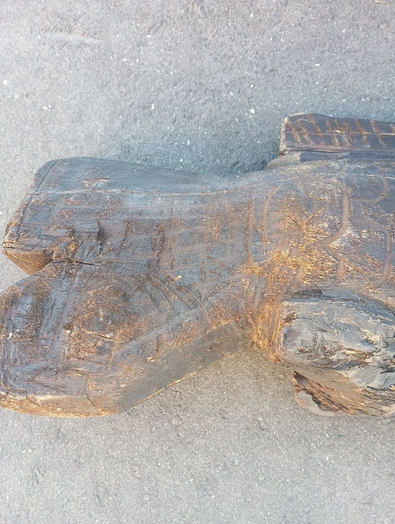 木製 魚型彫刻　木彫　江戸　明治　大正　昭和　戦前　鯉