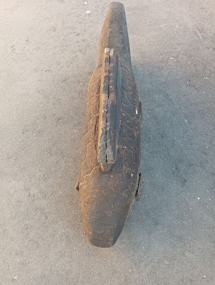 木製 魚型彫刻　木彫　江戸　明治　大正　昭和　戦前　鯉