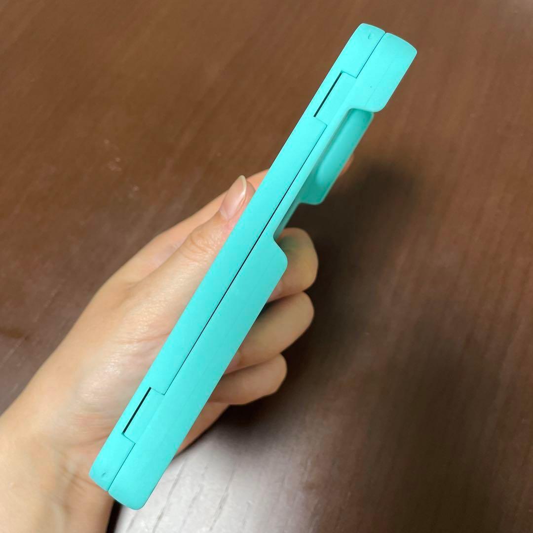 スマホケース iPhone 14/13 ミントグリーン 6.1インチ ミラー付