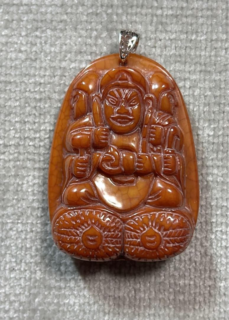 三面大黒天　上肯製　龍紋　縁起物　2／送料込　匿名発送／チベット　天珠　お守り