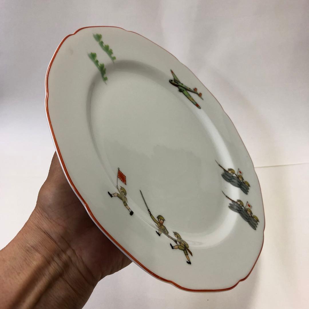 ノリタケ　軍隊図　日本陶器会社　大皿　飛行機　陸軍　戦前戦中　新品