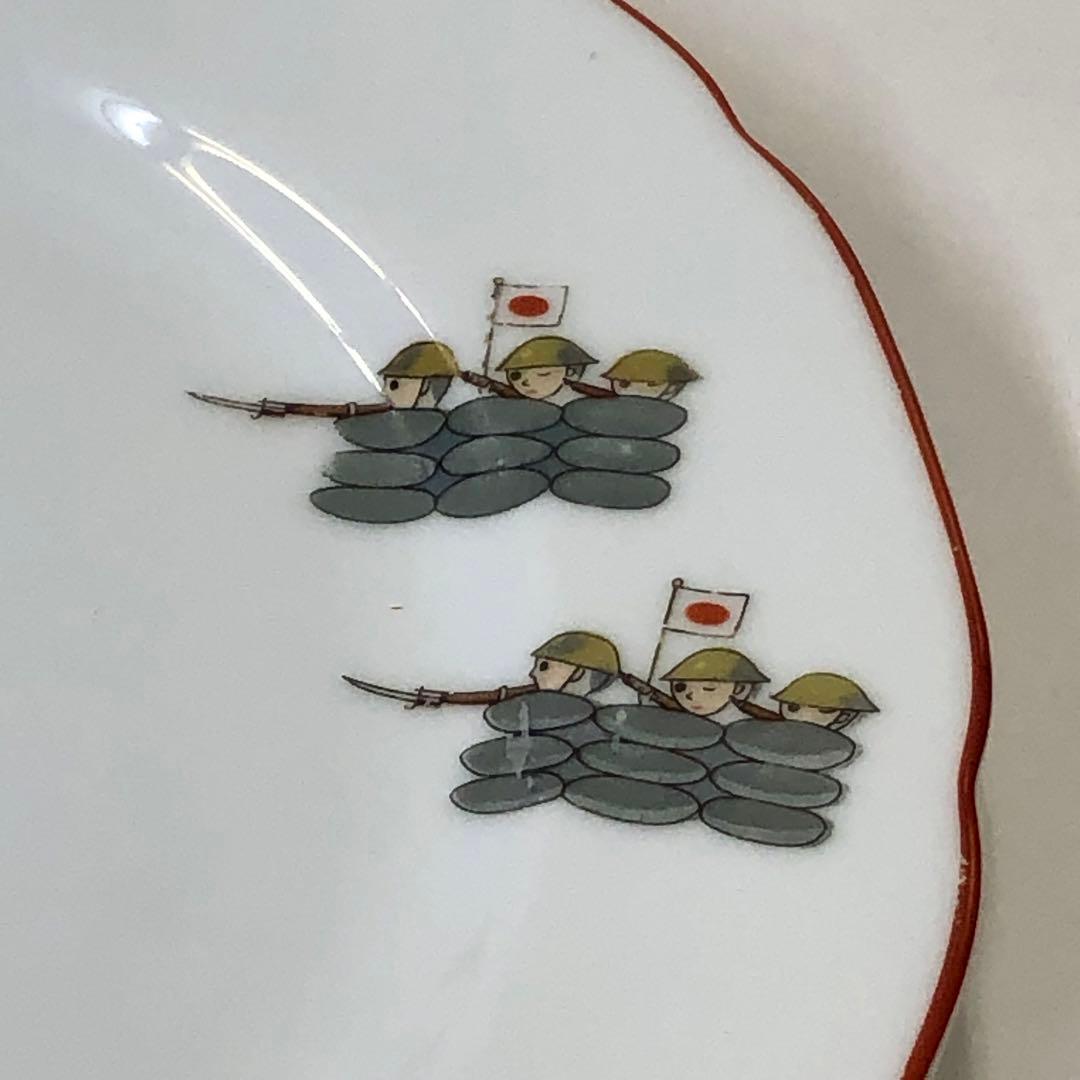 ノリタケ　軍隊図　日本陶器会社　大皿　飛行機　陸軍　戦前戦中　新品