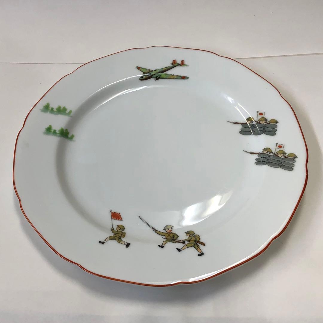 ノリタケ　軍隊図　日本陶器会社　大皿　飛行機　陸軍　戦前戦中　新品