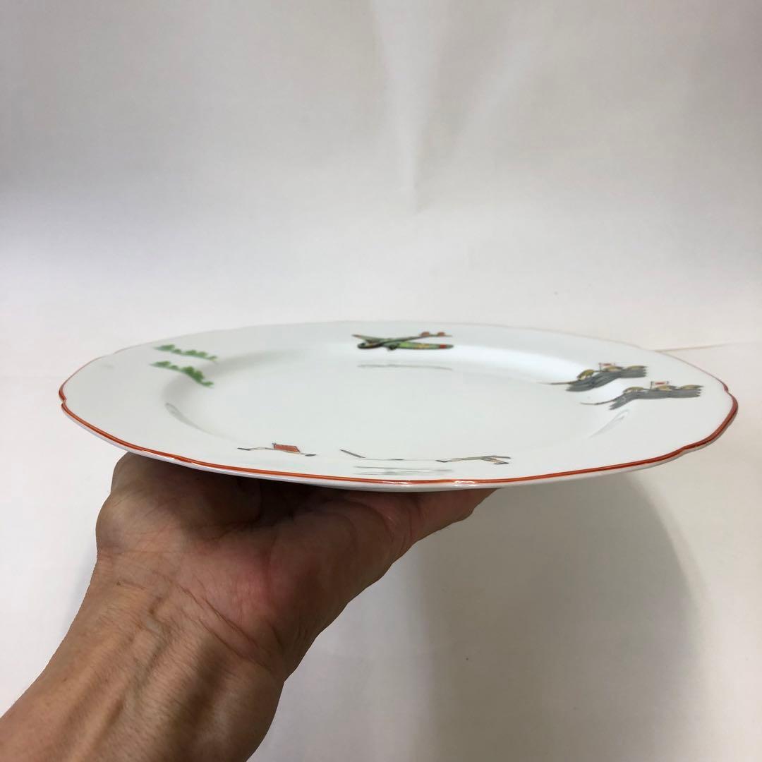 ノリタケ　軍隊図　日本陶器会社　大皿　飛行機　陸軍　戦前戦中　新品