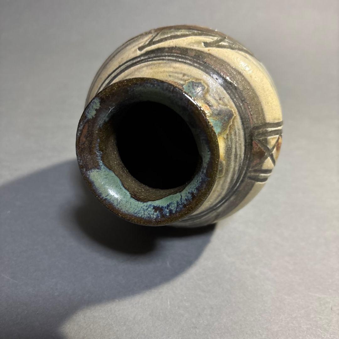 人間国宝　金城次郎　魚　花瓶