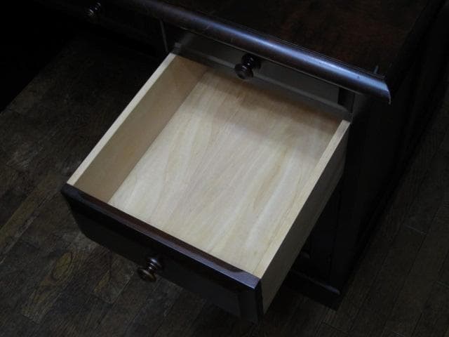 北海道民芸家具 樺 無垢材 片袖机 デスク 書斎机 国産 北民 ホクミン 民芸