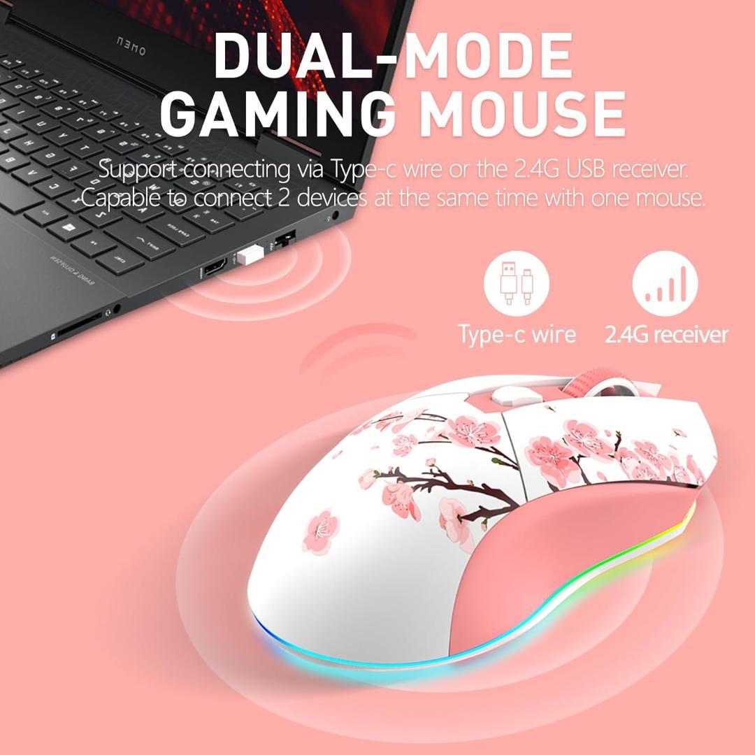 DAREU ゲーミングマウス 無線 桜色 ピンク EM901X 技適認証取得