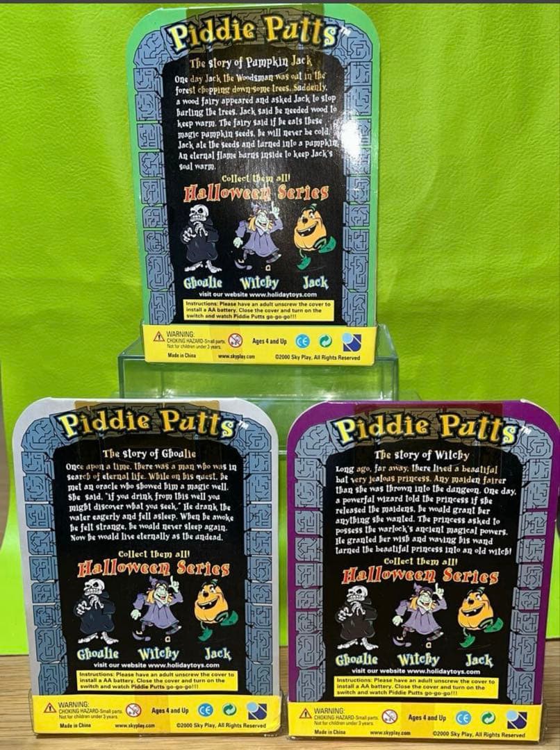 Piddie Patts フィギュア3点セット ハロウィン魔女ガイコツかぼちゃ