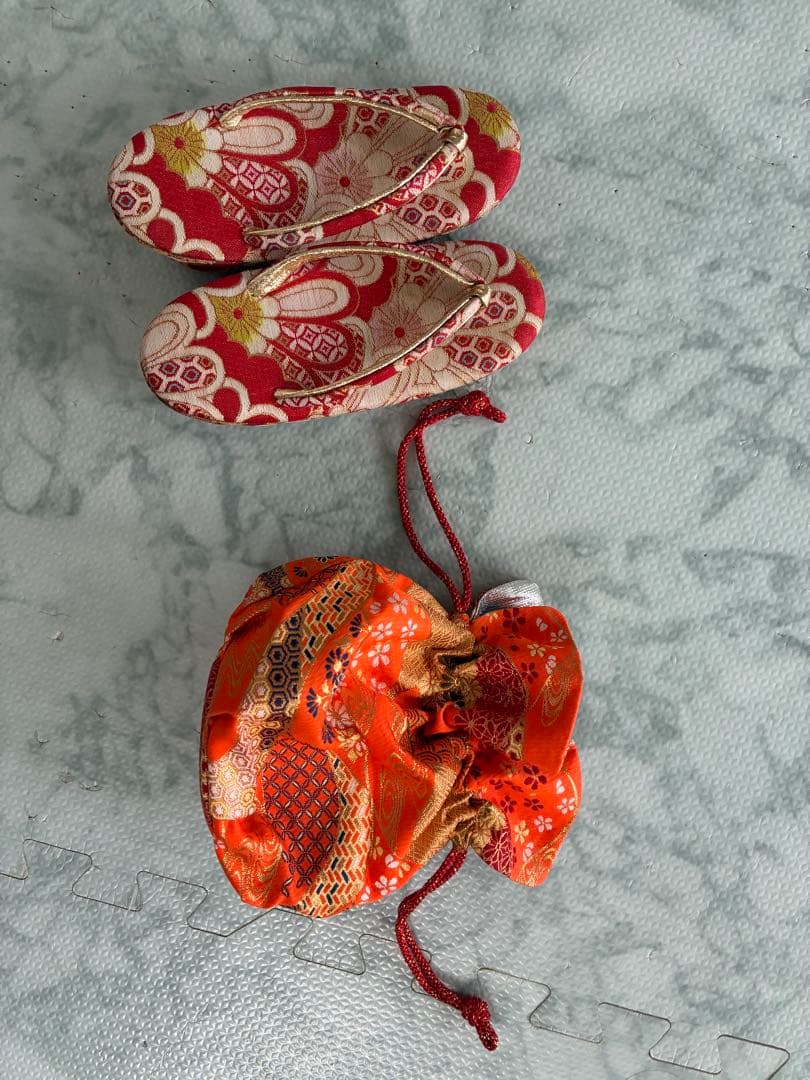 七五三　３歳　着物　アンティーク　被布　セット　正絹