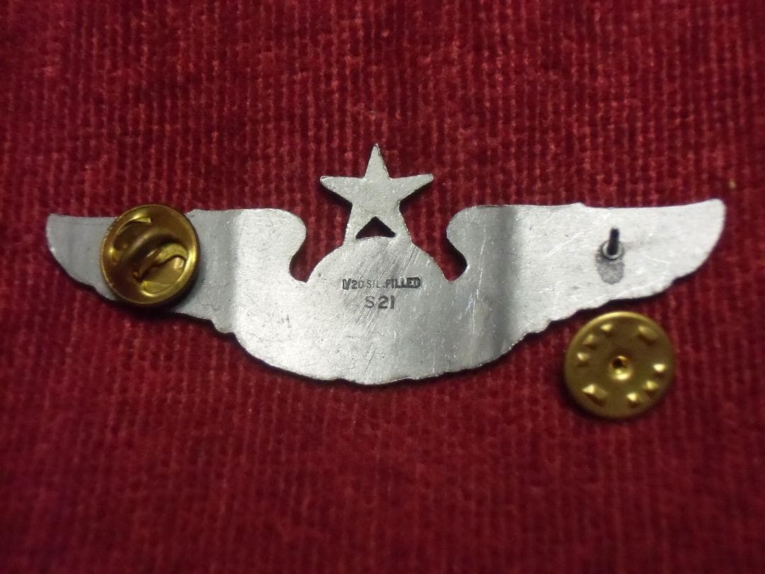 ★１９７０年代＊アメリカ軍＊空軍＊３インチ＊シニア・エアクルーＷＩＮＧ章（実物）