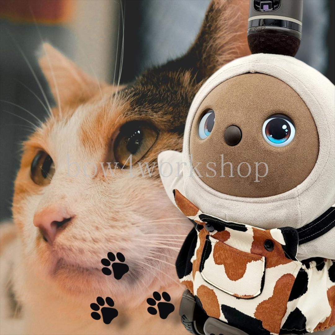 ラボット LOVOT ラボットの服ハンドメイド　三毛猫プリントサロペットパンツ
