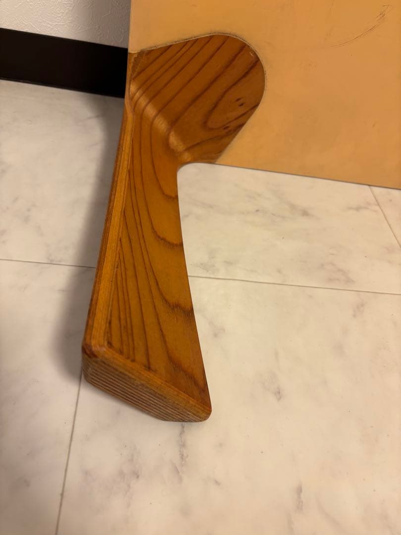 旧ロゴ　ヴィンテージ 天童木工 乾三郎 ケヤキ 欅板目 座卓 ローテーブル