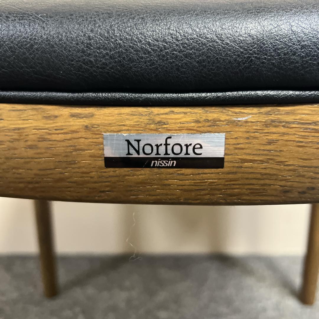 日進木工 Norfore ダイニングチェア オーク 本革 木製 椅子 北欧