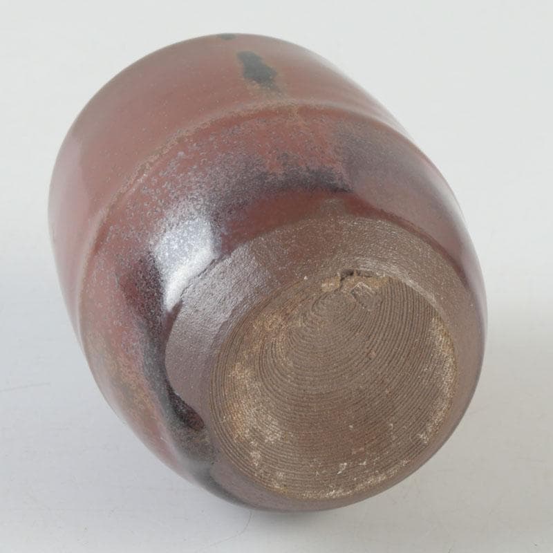 茶道具　高取焼　宝珠窯　野間雅山作　茶入　仕覆付　共箱　V　9907