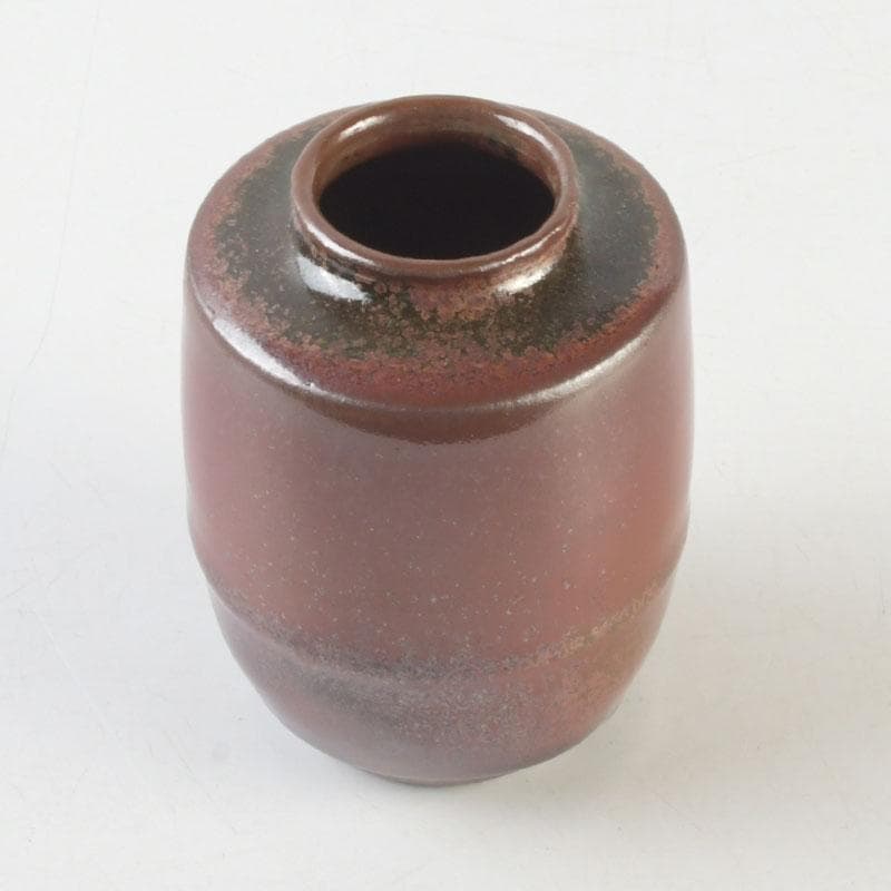 茶道具　高取焼　宝珠窯　野間雅山作　茶入　仕覆付　共箱　V　9907