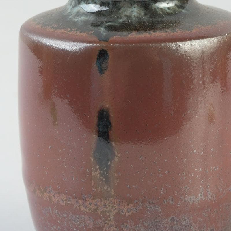 茶道具　高取焼　宝珠窯　野間雅山作　茶入　仕覆付　共箱　V　9907