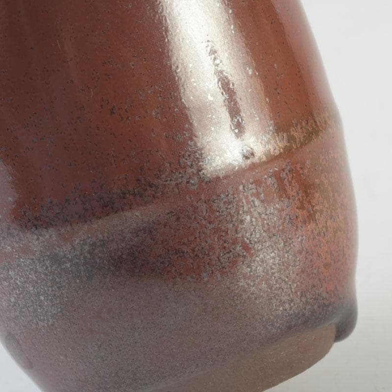 茶道具　高取焼　宝珠窯　野間雅山作　茶入　仕覆付　共箱　V　9907