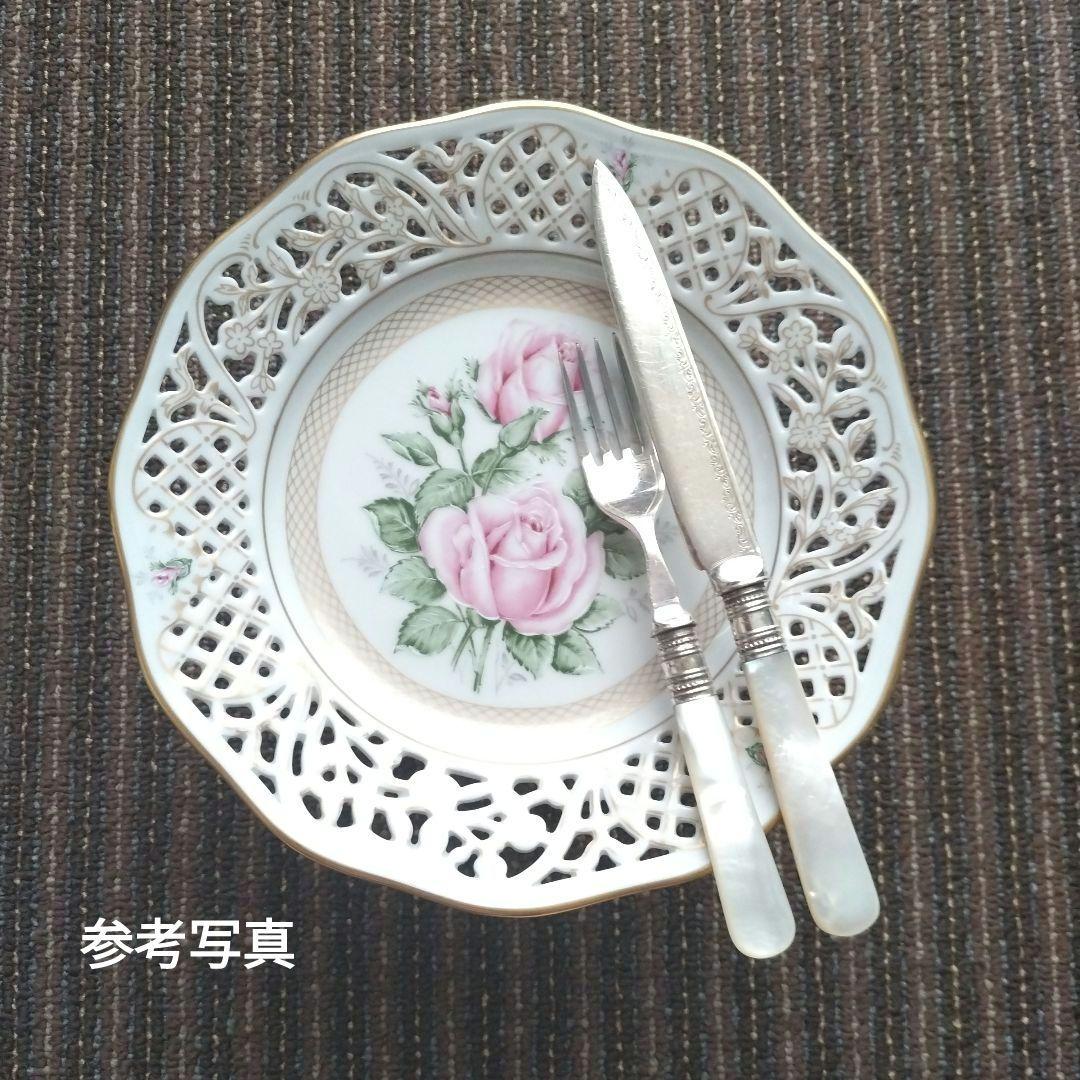 【美品】イギリス　JBC&S　マザーオブパール　デザートナイフ＆フォークセット