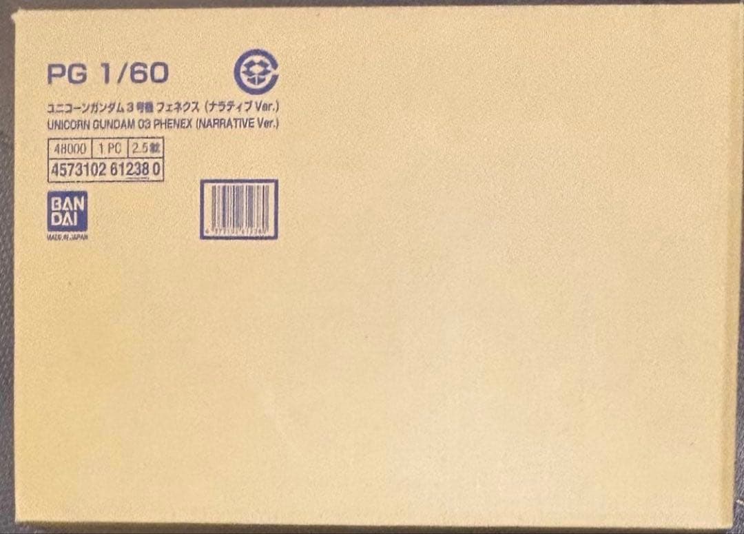 PG 1/60 ユニコーンガンダム 3号機 フェネクス ナラティブVer 未組立