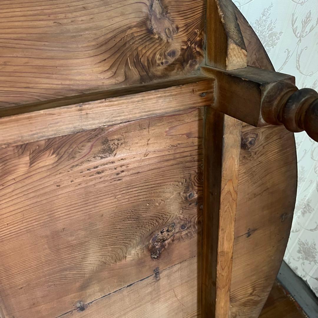 【すずらん様用】特大 木製 ろくろ足 円卓 座卓 ちゃぶ台 ローテーブル 古家具